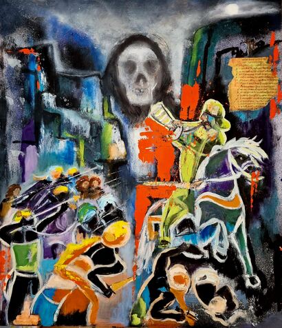 Death meets Roland at the Roncesveaux Pass - a Paint Artowrk by ELIZABETH DRAYSON
